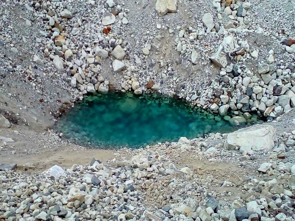small glacial pool in nepal near gokyo lakes