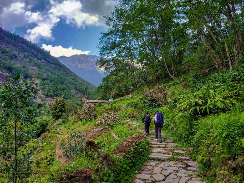 Hikers on the Khopra Ridge Trek Nepal