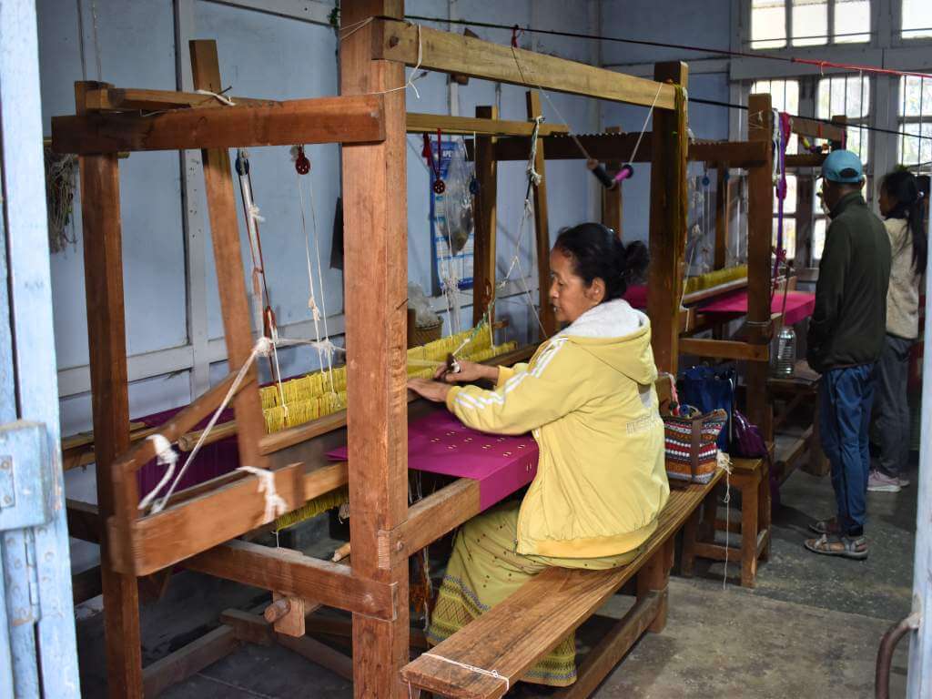 Women at work in Textile Centre in Ziro Valley Arunachal_Eka Experiences™